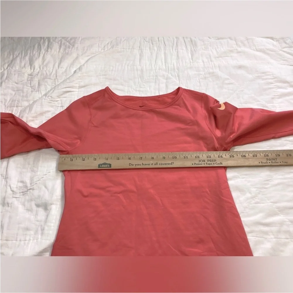 Girls Nike Pro Dri-Fit‎ Warm Training LS Athletic Tee Coral Large
